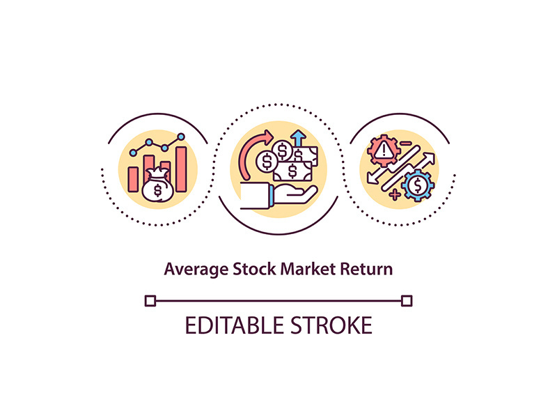 Average stock market return concept icon