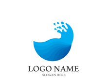 Wave beach vector illustration design logo