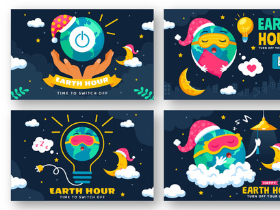 12 Happy Earth Hour Day Illustration