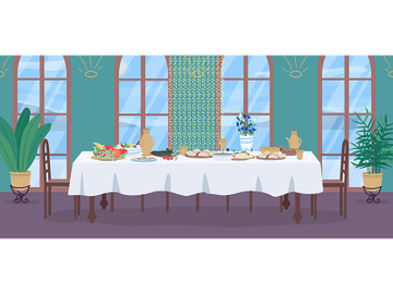 Traditional indian meal flat color vector illustration preview picture