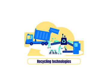 Recycling plant flat concept vector illustration preview picture