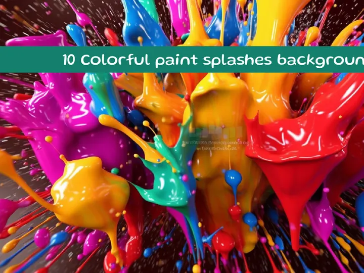Colorful paint splashes background