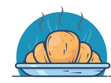 Delicious baked croissant isolated on a white background