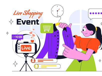 10 Influencer Live Shopping Illustration