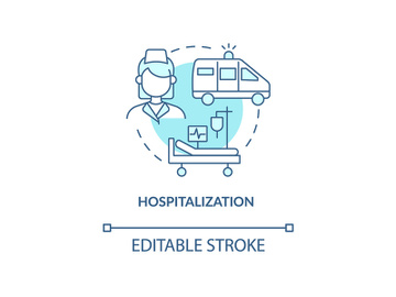Hospitalization blue concept icon preview picture