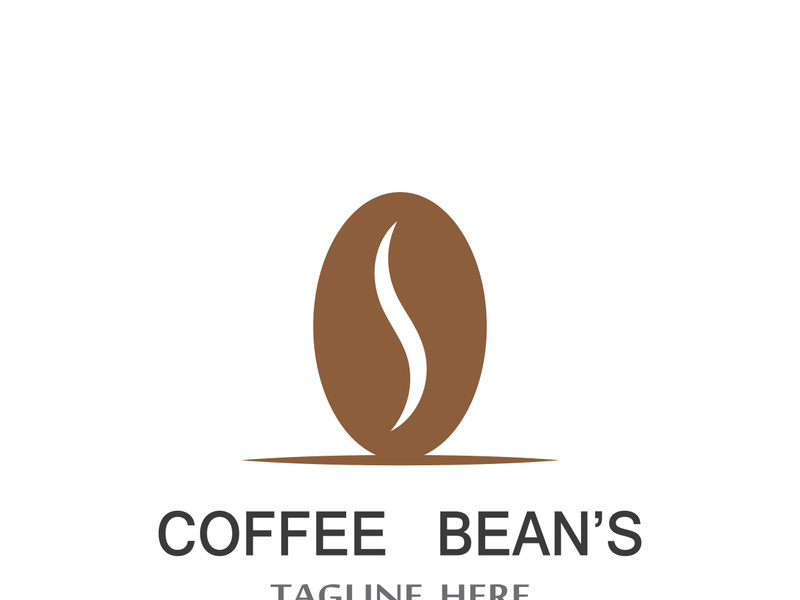 Coffee bean logo for cafe, business, label.