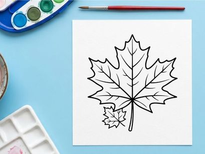 Close-up of a detailed maple leaf. Natural autumn foliage with vibrant colors.