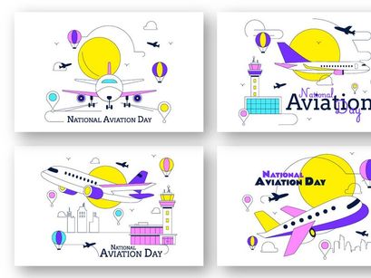 10 National Aviation Day Illustration