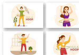 12 Playing Hula Hoop Illustration