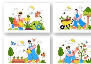 10 Gardening Vector Illustration