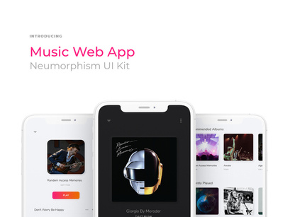 Neumorphic Music Web App UI Kit