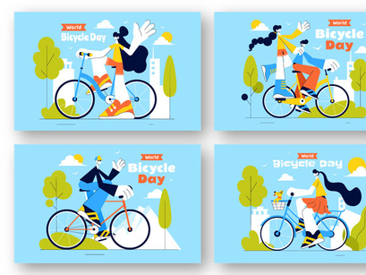 9 World Bicycle Day Illustration