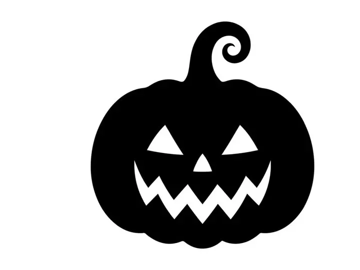 Cute Halloween Jack-o'-Lantern with Spooky Face for Fall Decor