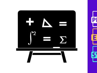 Math Equations Blackboard Silhouette
