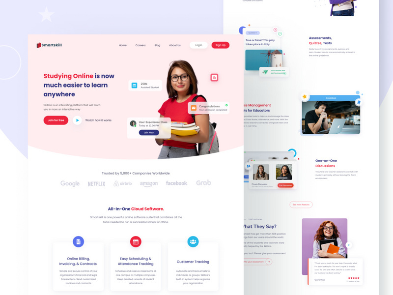 Online Learning landing page