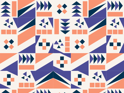 Dark Blue geometric pattern minimalist artwork