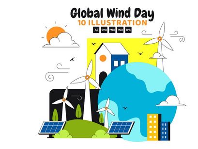 10 Global Wind Day Illustration