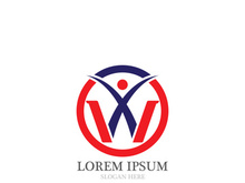 W Letter Logo Template vector illustration design