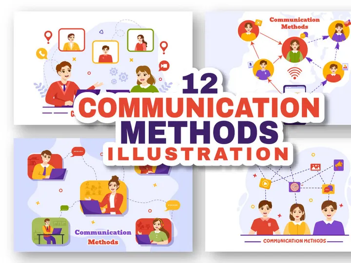 12 Communication Methods Illustration
