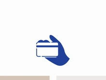 Hand holding credit card business icon image design