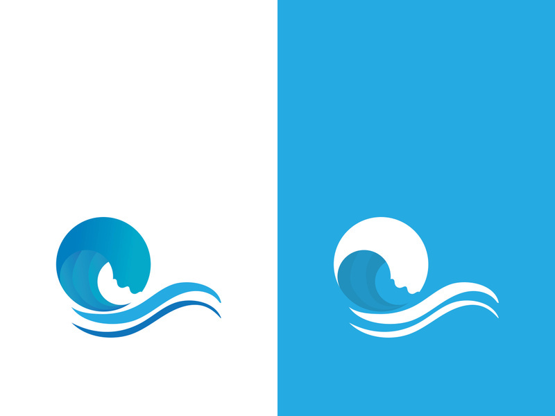 Wave beach vector illustration design logo