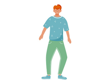 Standing smiling guy flat vector illustration preview picture