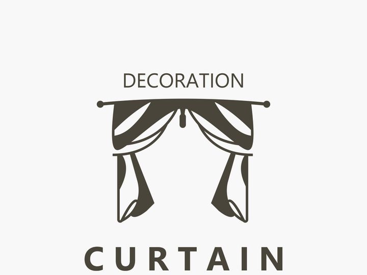 Curtain logo decoration style minimalist elegant vector design illustration