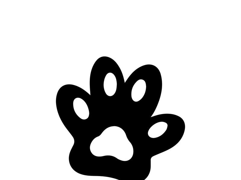 Minimal Dog Paw Print Logo