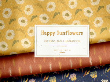 Happy Sunflowers Patterns and Illustrations preview picture
