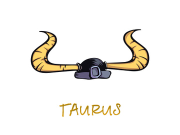 Taurus zodiac sign accessory flat cartoon vector illustration preview picture