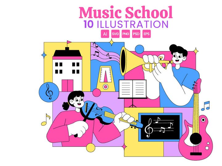 10 Music School Illustration