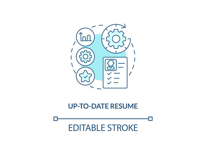 Up-to-date resume concept icon