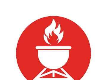 BBQ grill simple and symbol icon with smoke or steam logo vector illustration preview picture