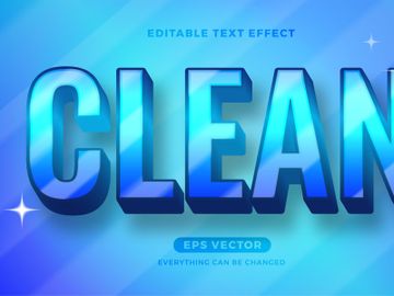 Clean editable text effect style vector preview picture