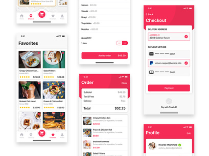 Food ordering & Delivery UI Kit for SKETCH
