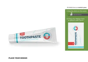 Toothpaste Plastic Tube Mockup