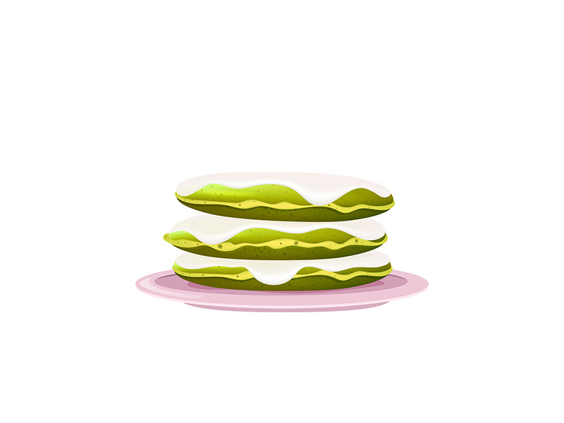 Pancakes with cream realistic vector illustration