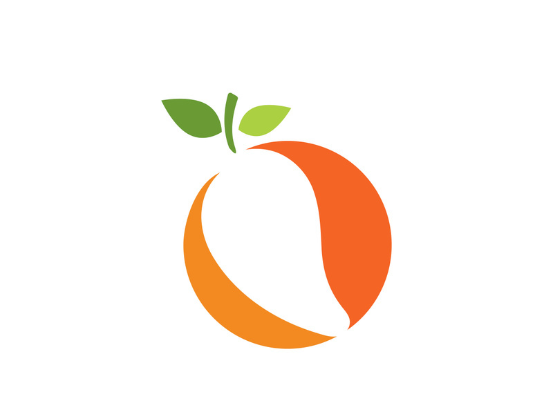 Mango in flat style. Mango vector logo. Mango