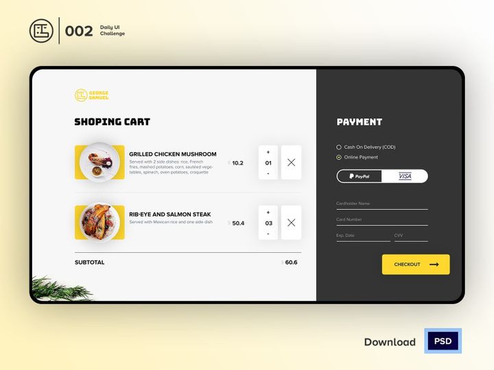 Checkout page