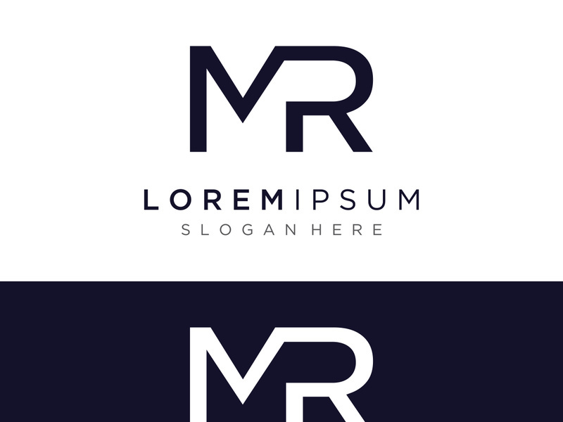 Luxury letters MR , RM , M , R with an elegant, modern and unique monogram. Logo for business card , business , brand , company.