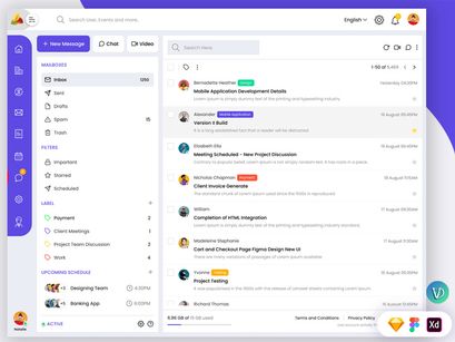 Admin Dashboard Email Page Web UI Template