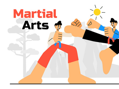 10 Martial Arts Vector Illustration