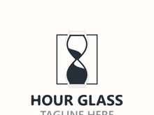 Hourglass logo ancient vintage style object design template flat vector