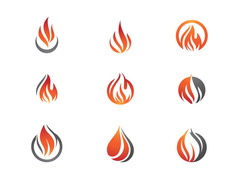 Hot flame fire vector icon illustration