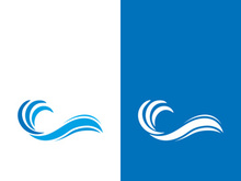 Wave beach vector illustration design logo