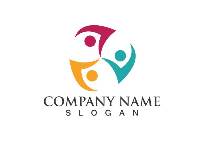 Community Logo Design Template for Teams or Groups.network and social icon design