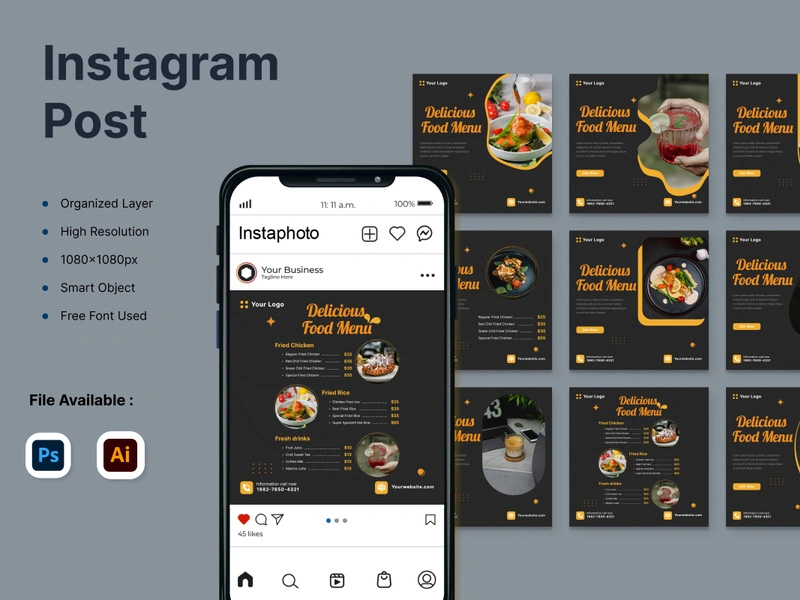 General Food Instagram Post Templates