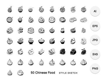 Chinese Food Element Draw Black preview picture