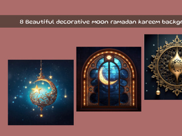 Beautiful decorative moon ramadan kareem background preview picture