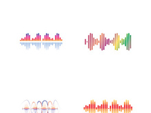 Sound waves vector illustration design template